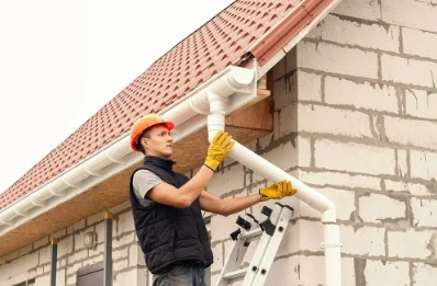 Pose et remplacement de gouttières à Jullouville